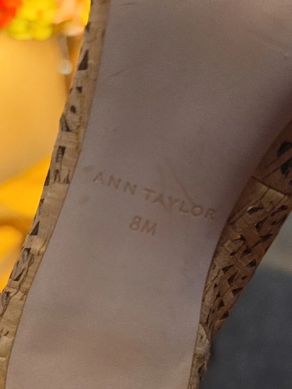 Ann Taylor Taupe Laser-Cut Pointed Pumps